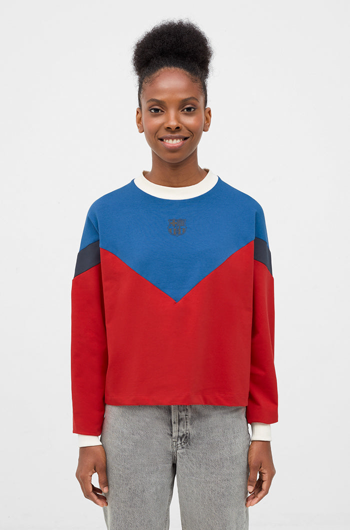 Sudadera tricolor Barça – Mujer