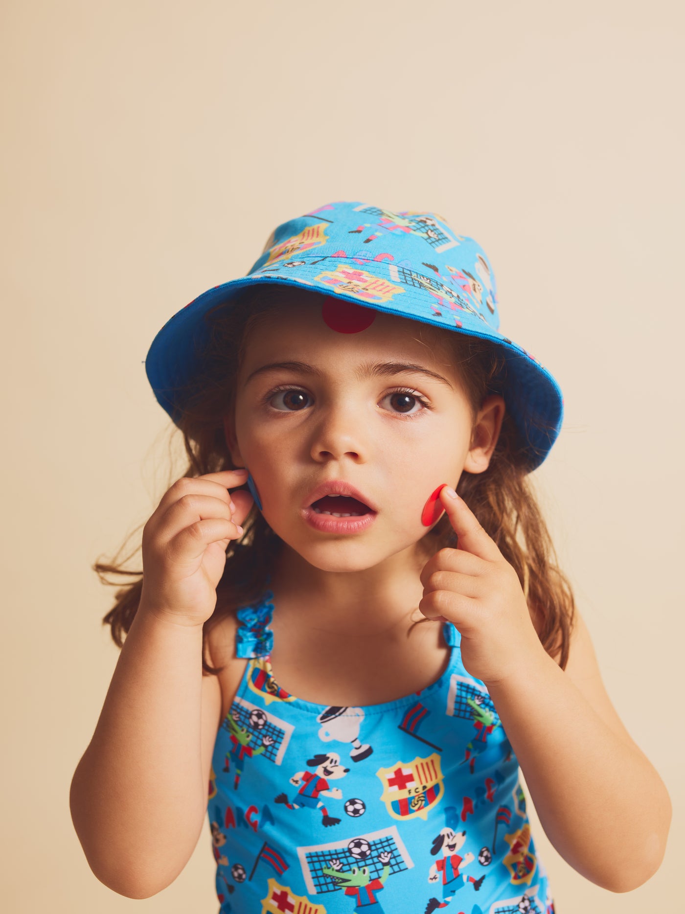 Gorro Reversible Azul Squad Barça - Niño/a