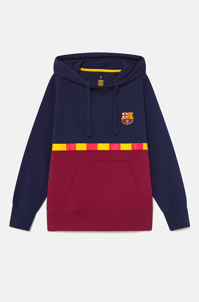 Hoodie mit Katalonienflagge und Wappen des FC Barcelona - Damen